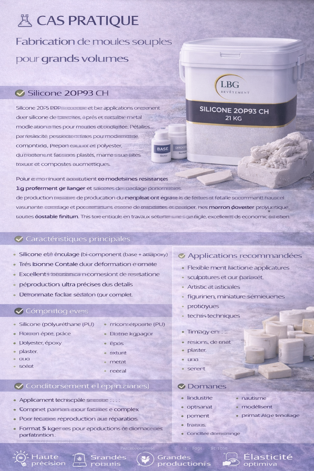 Silicone de moulage 20P93 CH – Kit 21 kg haute précision lbgrevetement