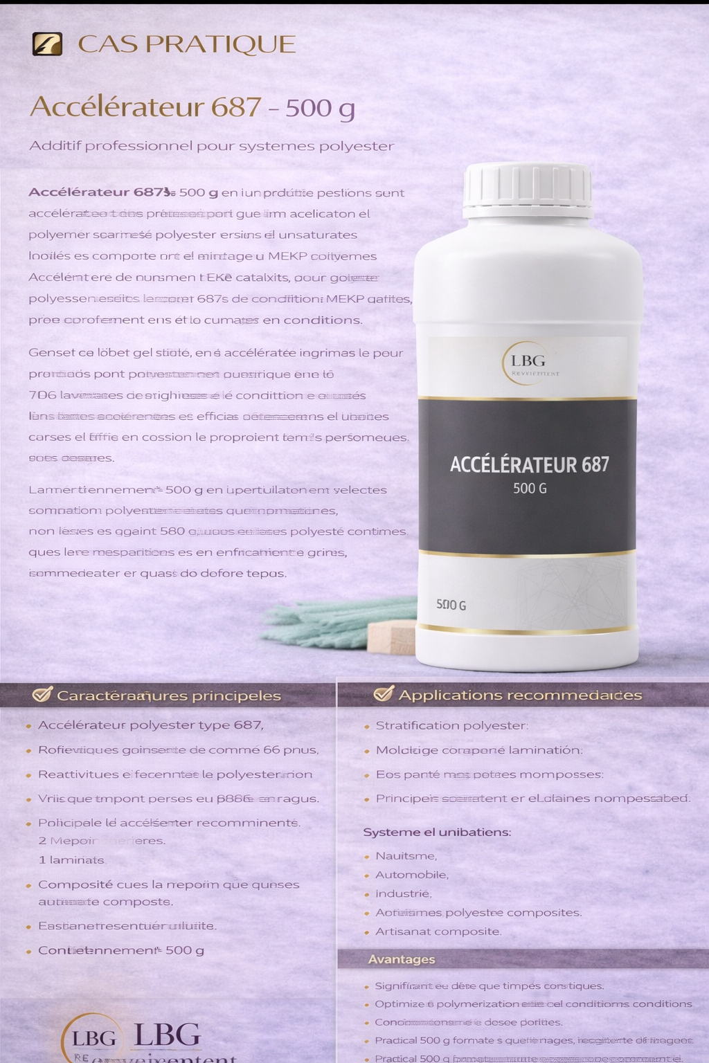 Accélérateur polyester 6873 – Additif accélérant polymérisation résines polyester 500 g lbgrevetement