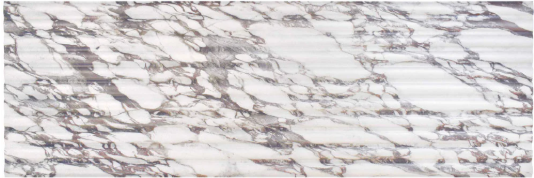 Carrelage mur intérieur aspect marbre Fluted calacatta viola mat 40x120 cm