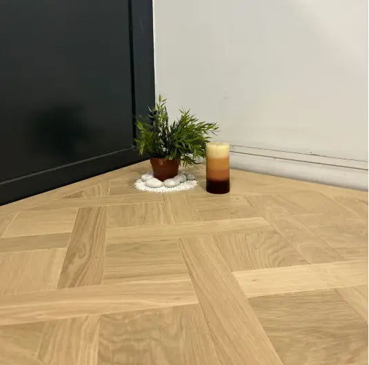 Parquet contrecollé Dalle de Versailles Chambord invisible vernis mat 100x100 cm lbgrevetement