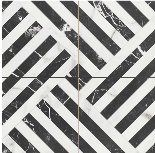 Carrelage sol et mur intérieur aspect marbre Gatsby dark satiné 44x44 cm