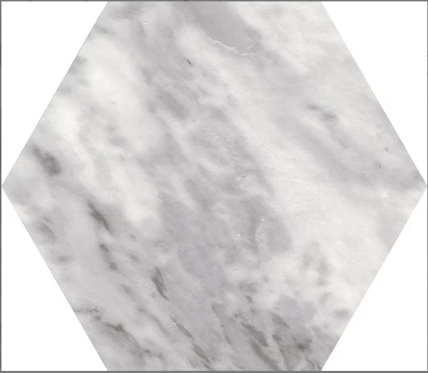 Carrelage Hexagonal Sol & Mur – Dark Bardiglio Mat – 17,5 × 20 cm