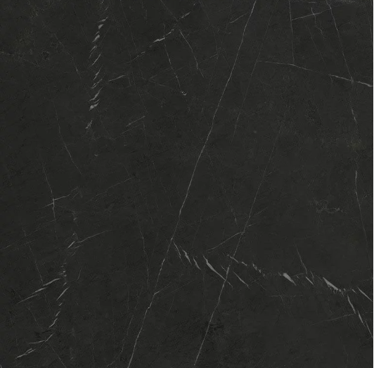 Carrelage sol et mur poli aspect marbre noir Marquina 120x120 cm
