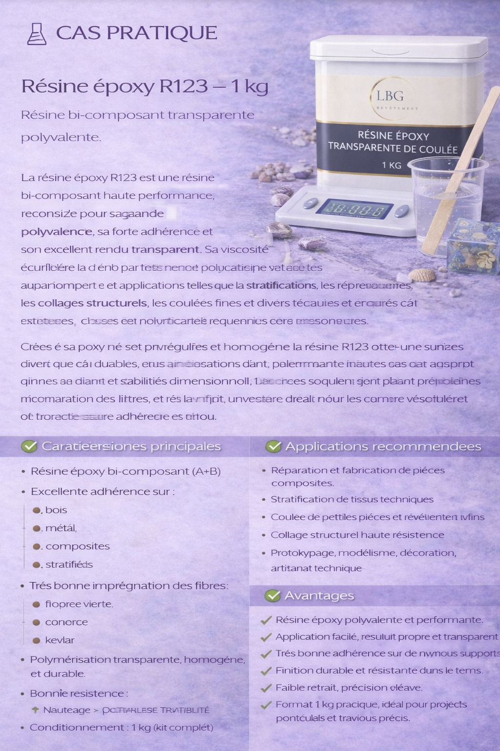 Résine époxy R123 – Résine bi-composant transparente 1 kg