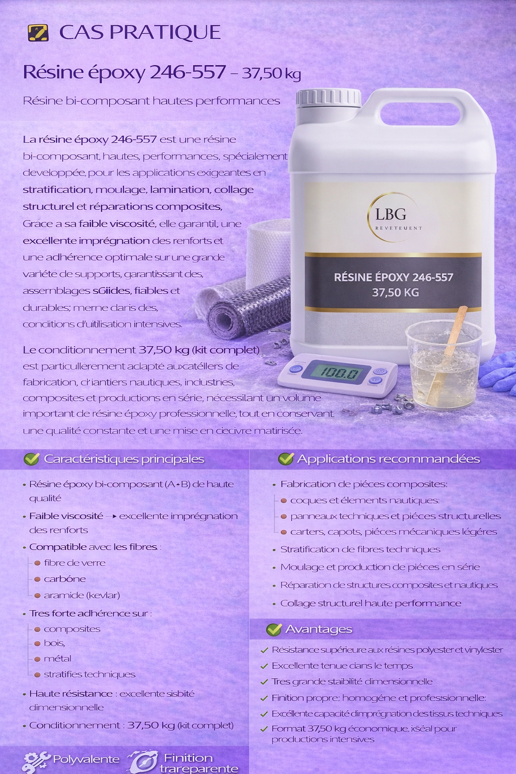 Résine époxy 246-557 – Résine bi-composant haute performance 37,5 kg