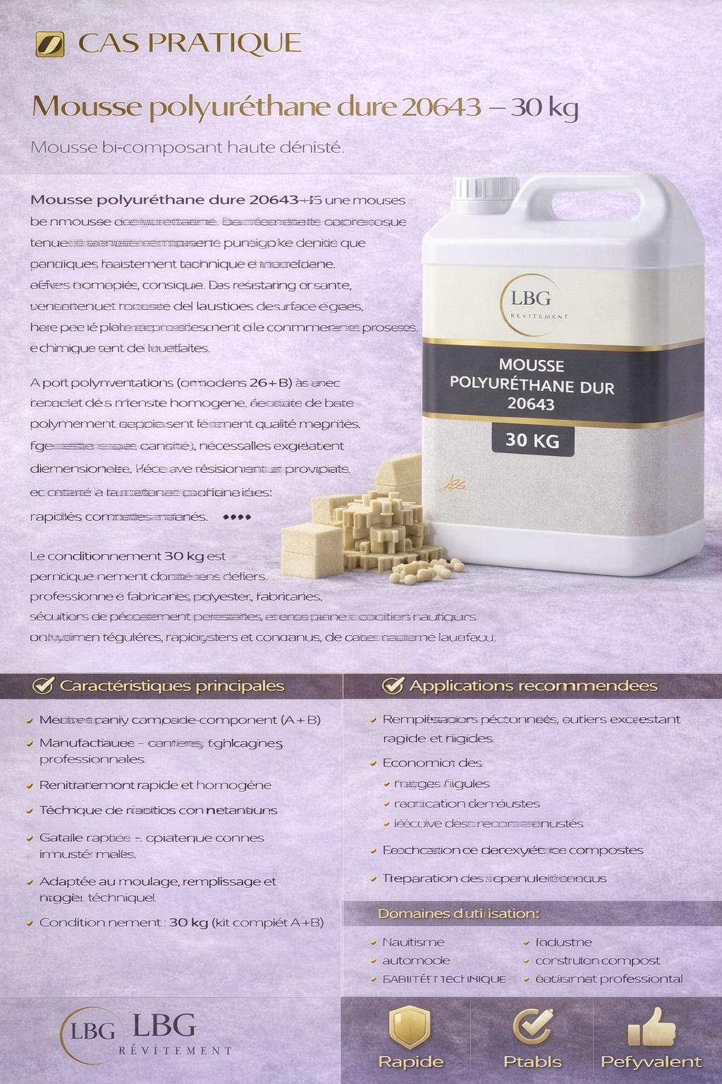 Mousse polyuréthane dure 20643 – Mousse PU haute densité rigide 30 kg