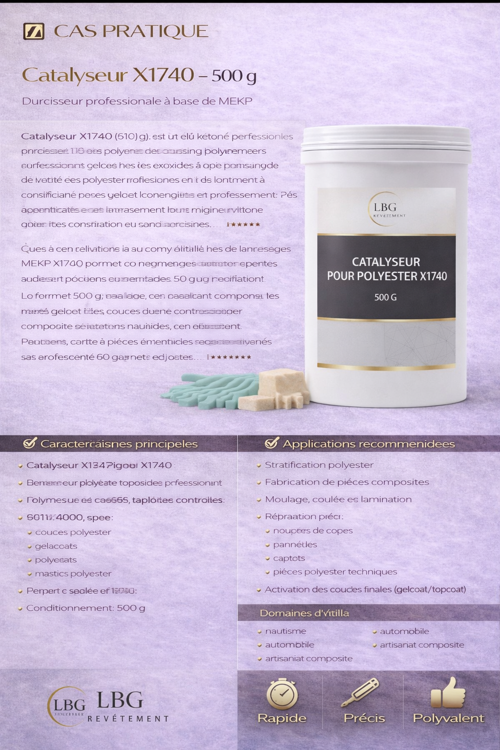 Catalyseur MEKP X1740 – Durcisseur résine polyester, gelcoat et topcoat 500 g lbgrevetement
