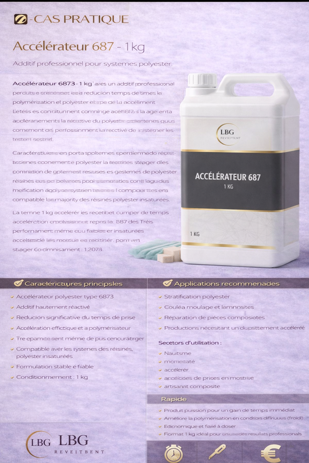 Accélérateur polyester 6873 – Additif accélérant polymérisation résines polyester 1 kg lbgrevetement