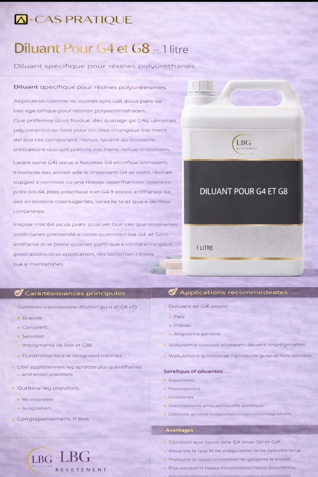 Diluant pour G4 et G8 – Diluant résines polyuréthanes G4 & G8 – 1 L lbgrevetement