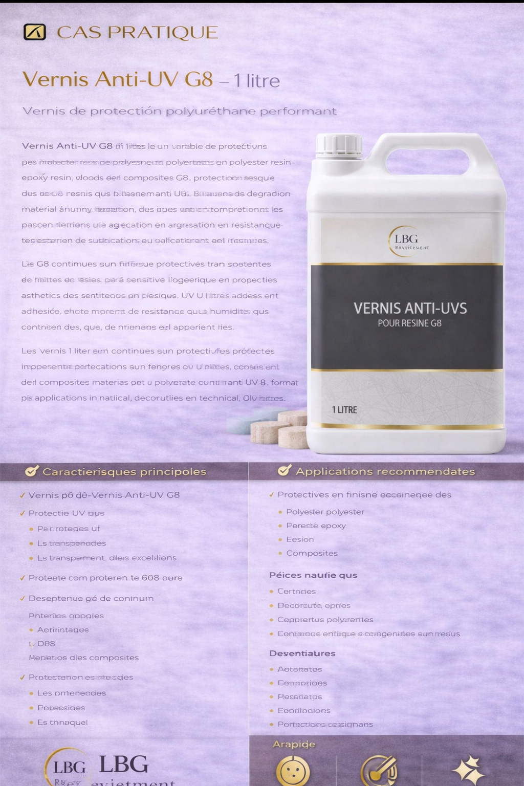 Vernis anti-UV G8 – Vernis polyuréthane de protection résine, bois et composites – 1 L