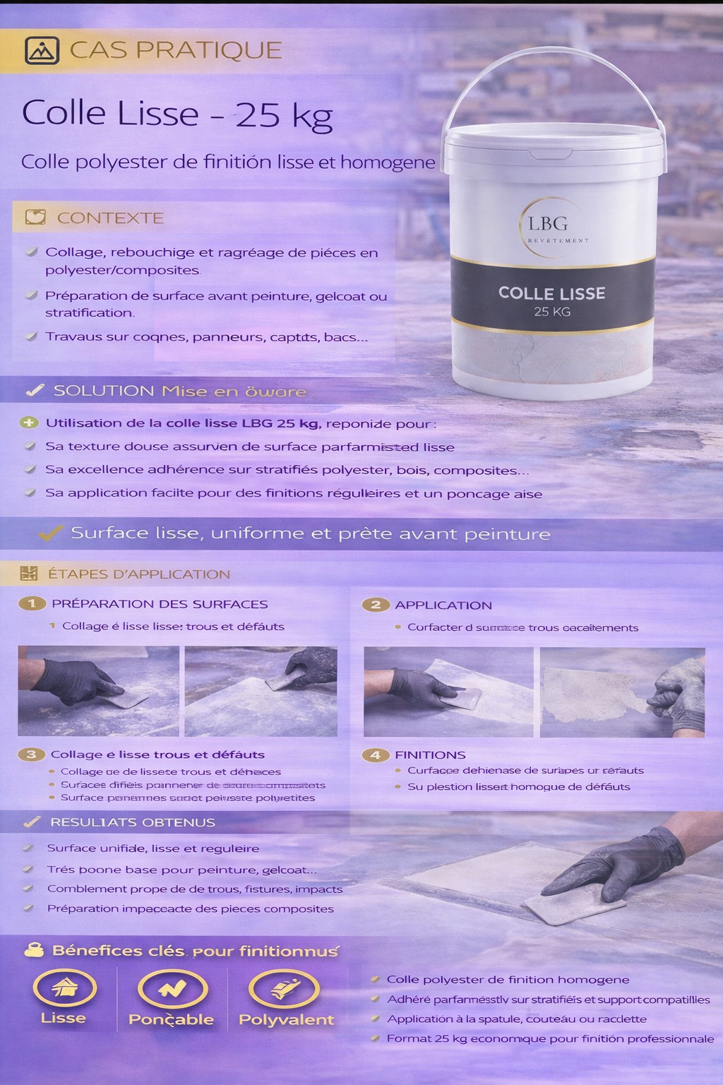 Colle armée polyester renforcée fibres 5 kg – Collage structurel et réparation composites