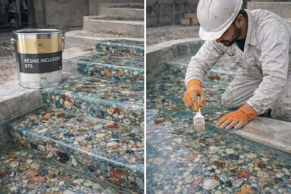 Résine d’inclusion polyester GTS ultra-transparente – Coulées décoratives & inclusions – 5 kg