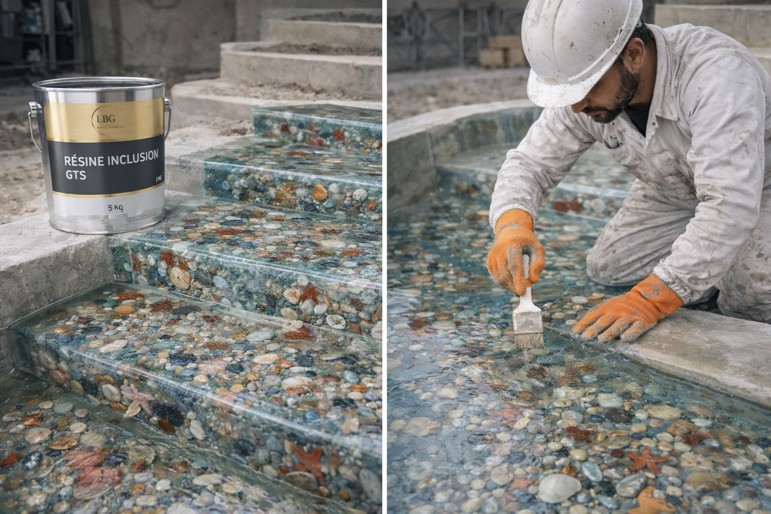 Résine d’inclusion polyester GTS ultra-transparente – Coulées décoratives & inclusions – 5 kg