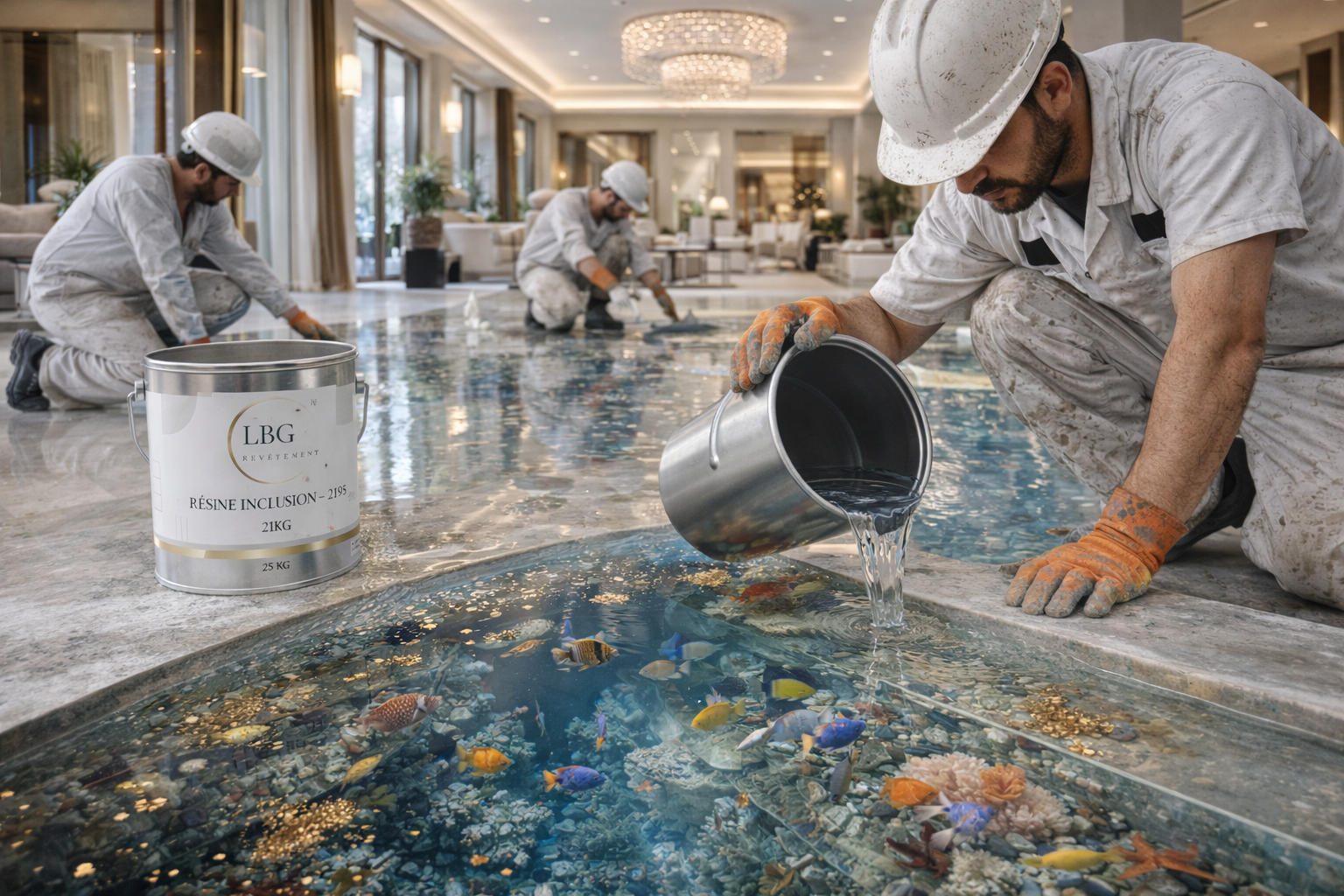 Résine d’inclusion polyester 2195 transparente – Inclusions décoratives & coulées esthétiques – 25 kg