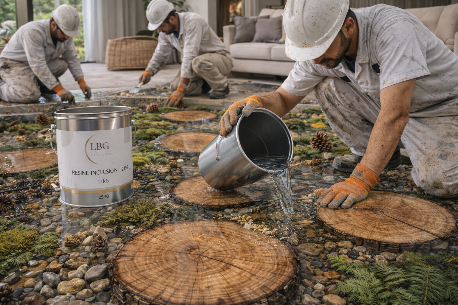 Résine d’inclusion polyester 2195 transparente – Coulée décorative & inclusions – 5 kg