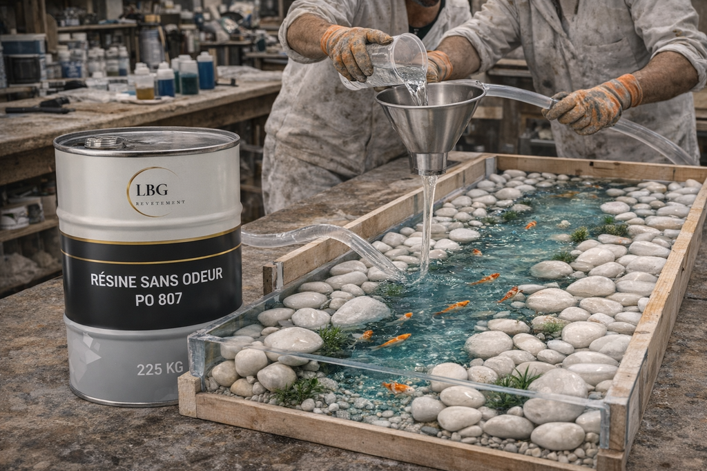Résine polyester sans odeur PO 807 – Stratification composite intérieure – Fût 225 kg