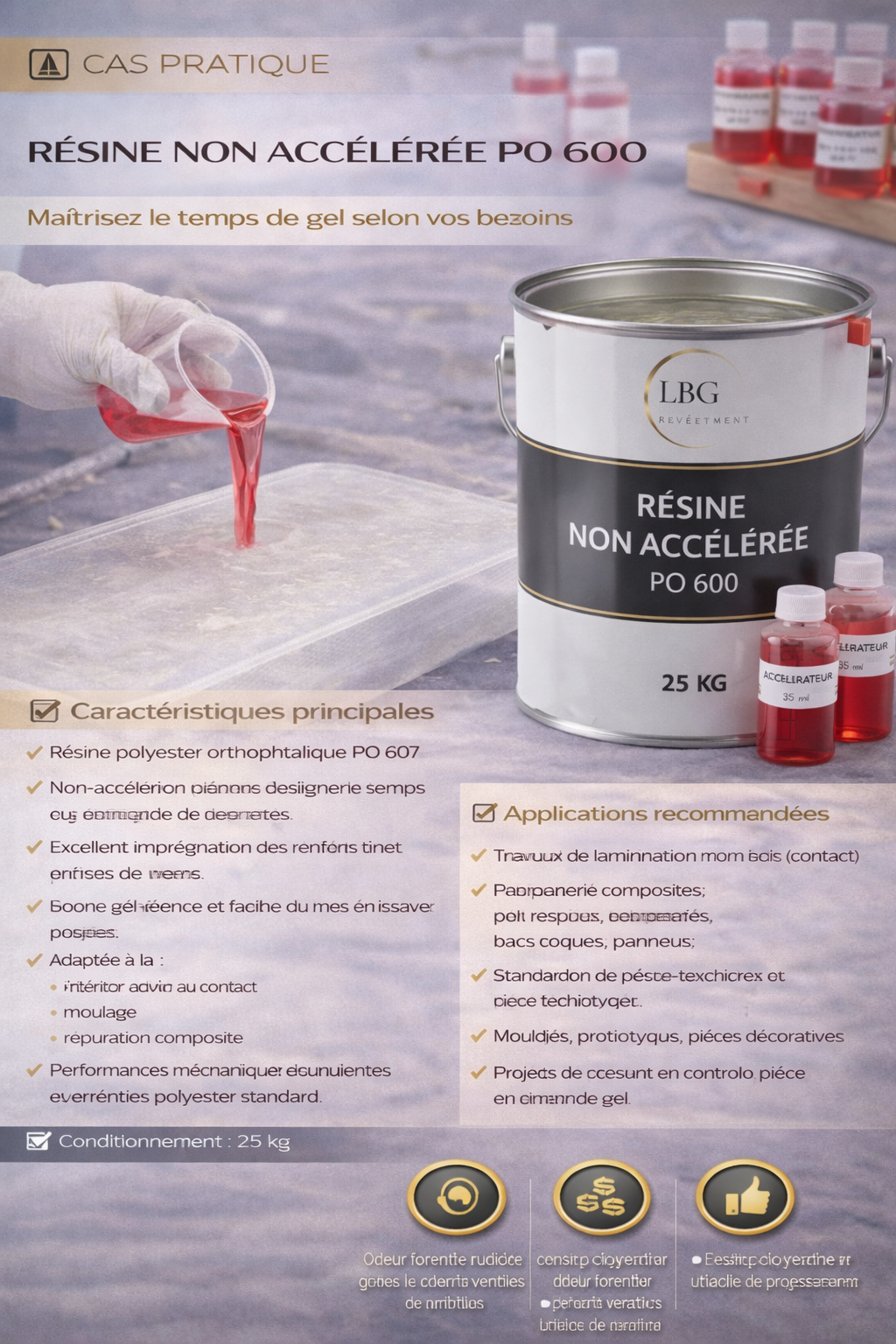 Résine polyester non accélérée PO 600 – Stratification et moulage composite – Bidon 25 kg lbgrevetement
