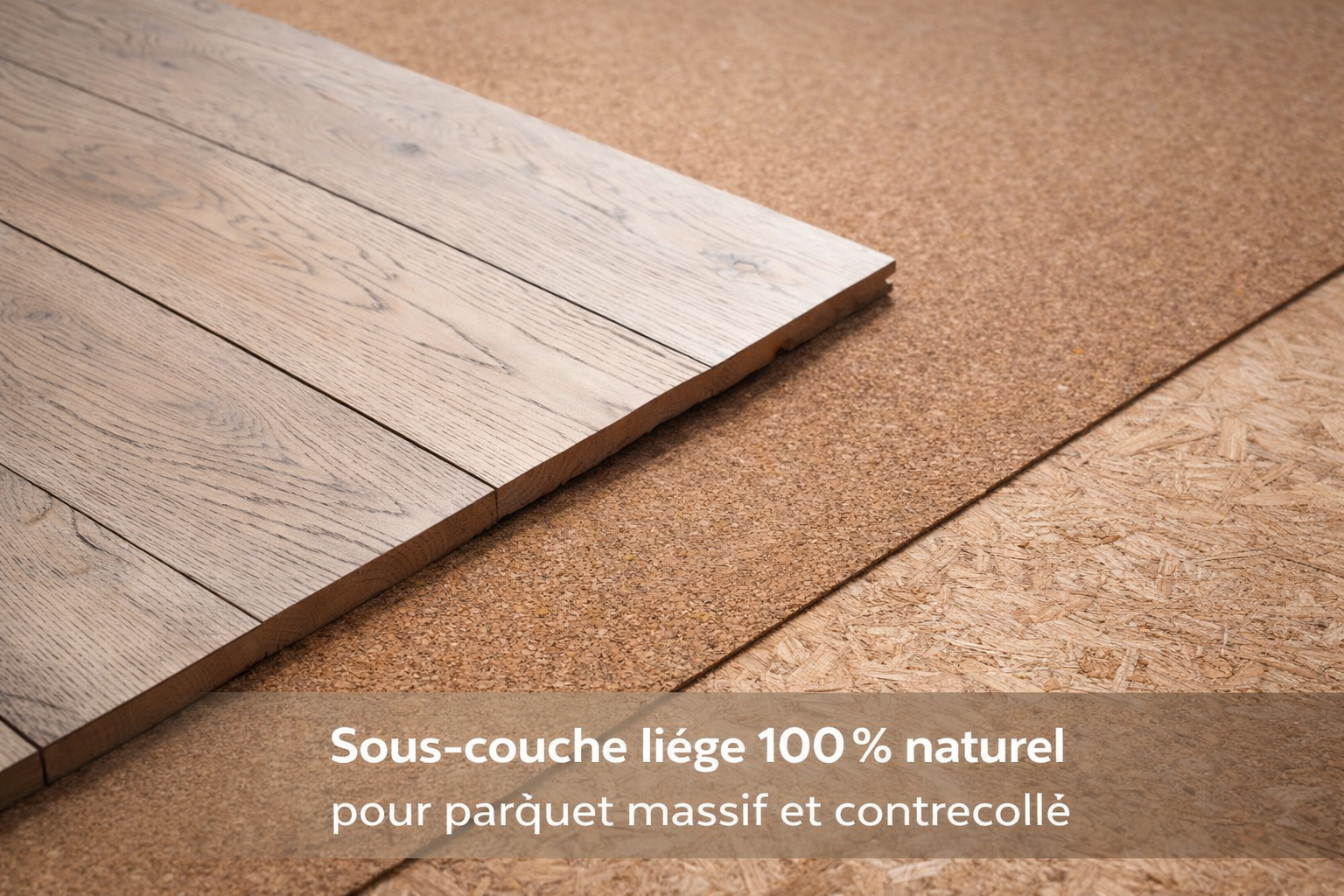 Sous-couche liège 100 % naturel pour parquet massif et contrecollé rouleau de 10 m² lbgrevetement
