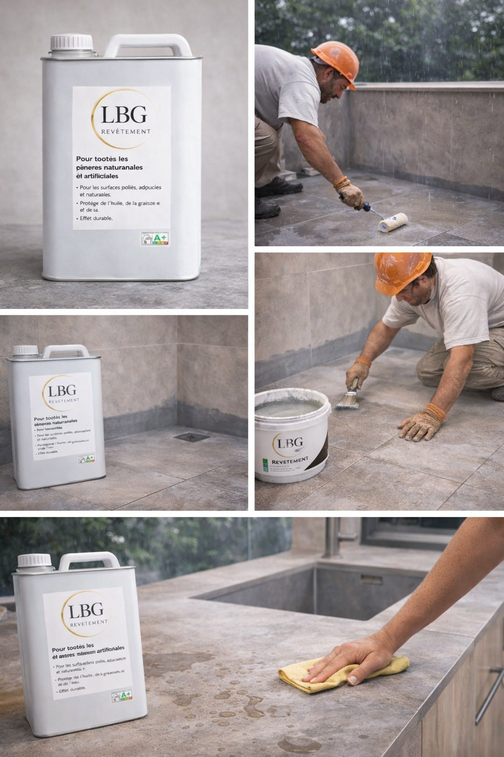 Protection anti-taches pour pierre naturelle et béton – Intérieur & extérieur – 5 L