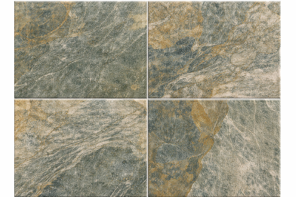 Carrelage sol extérieur et intérieur antidérapant aspect pierre Bali green mat 29,5x60 cm