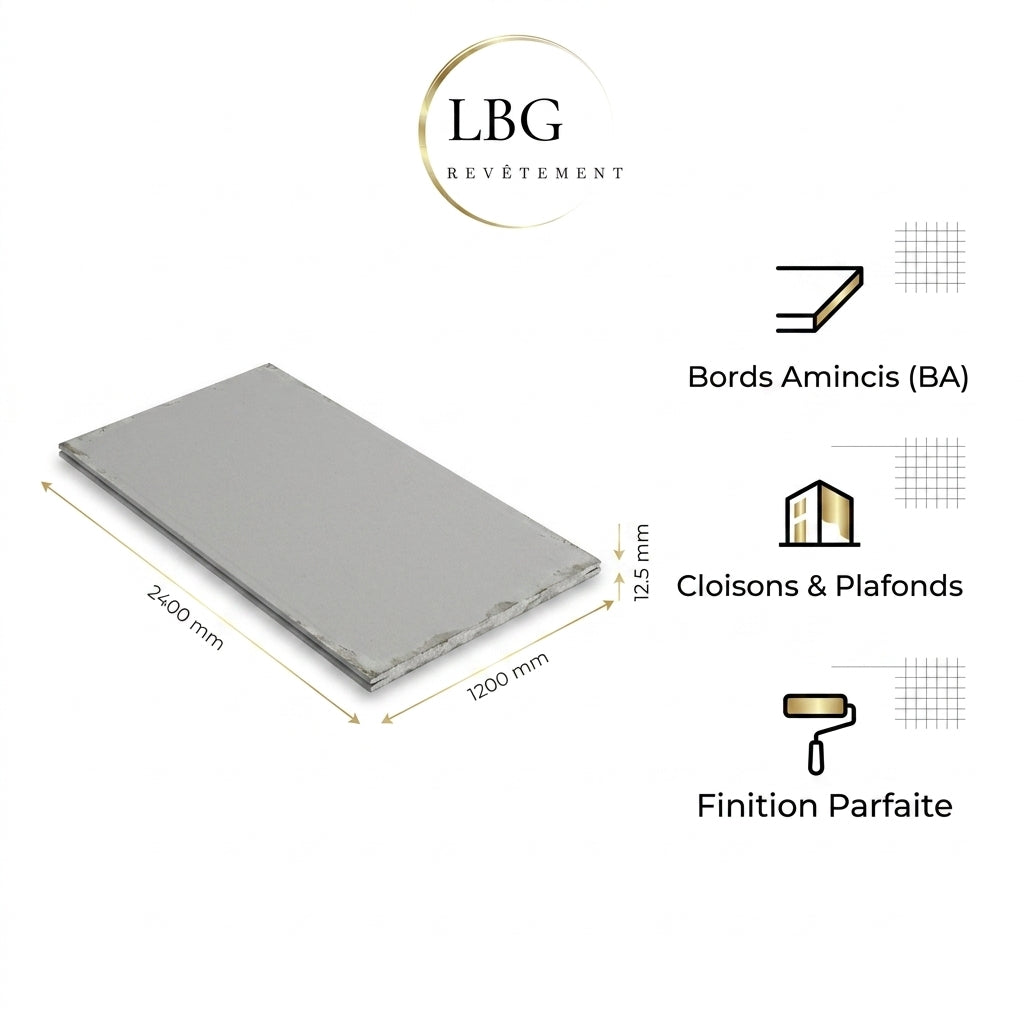 Plaque de plâtre BA13 2400 x 1200 mm