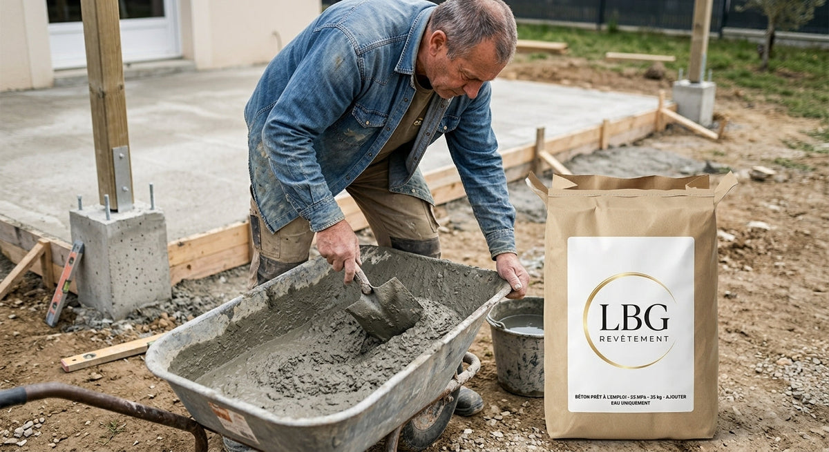 Béton Prêt à l’Emploi 25 MPa 35 kg - Rapidité et Efficacité pour Vos Projets lbgrevetement