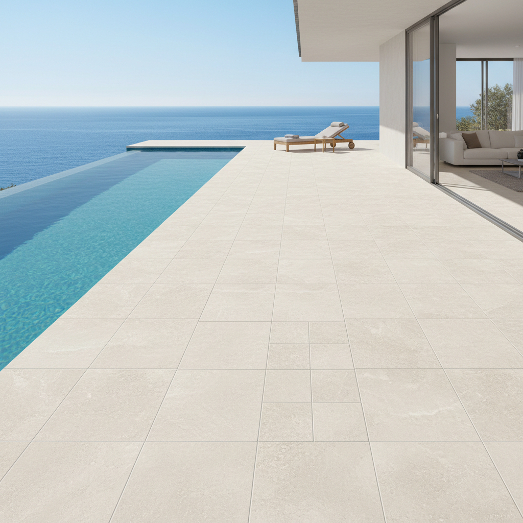 Carrelage aspect pierre Modulo Portobello Ivory 100x100 cm