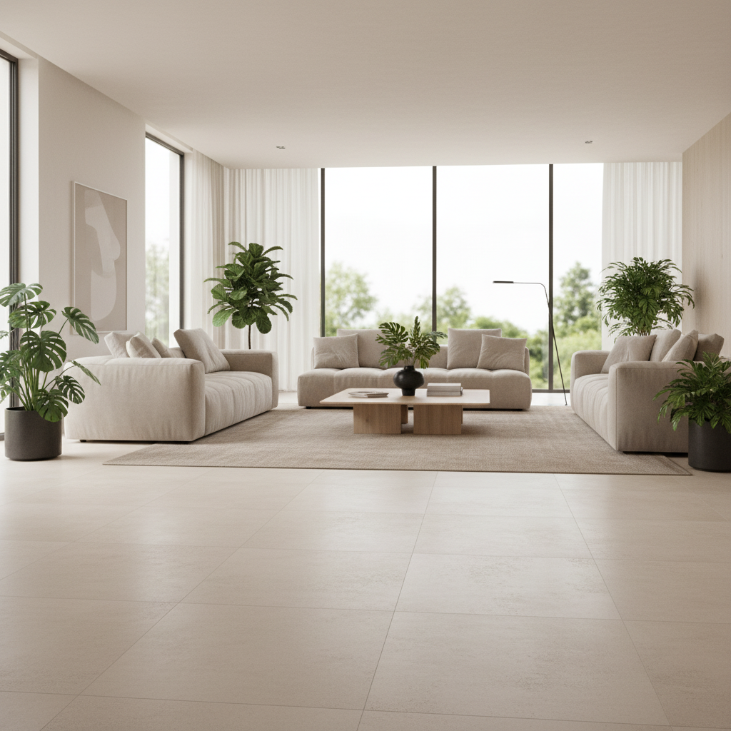 Carrelage sol-mur intérieur aspect béton Sonder mink mat 100x100 cm