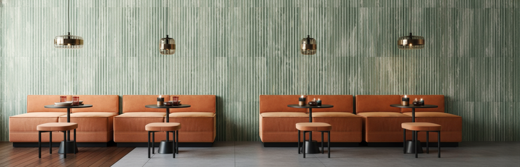 Carrelage mur intérieur effet travertin Fluted jungle mat 40x120 cm