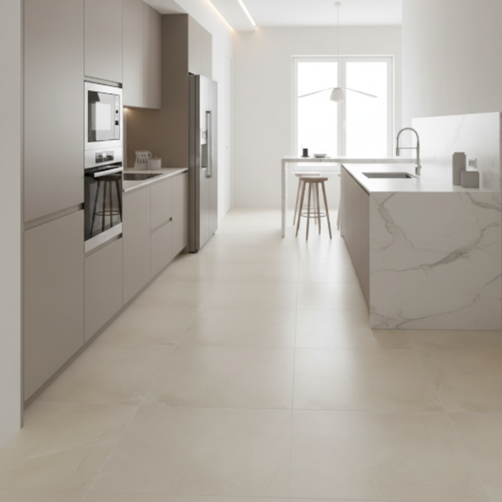 Carrelage sol-mur intérieur aspect béton Marble art cream mat 100x100 cm