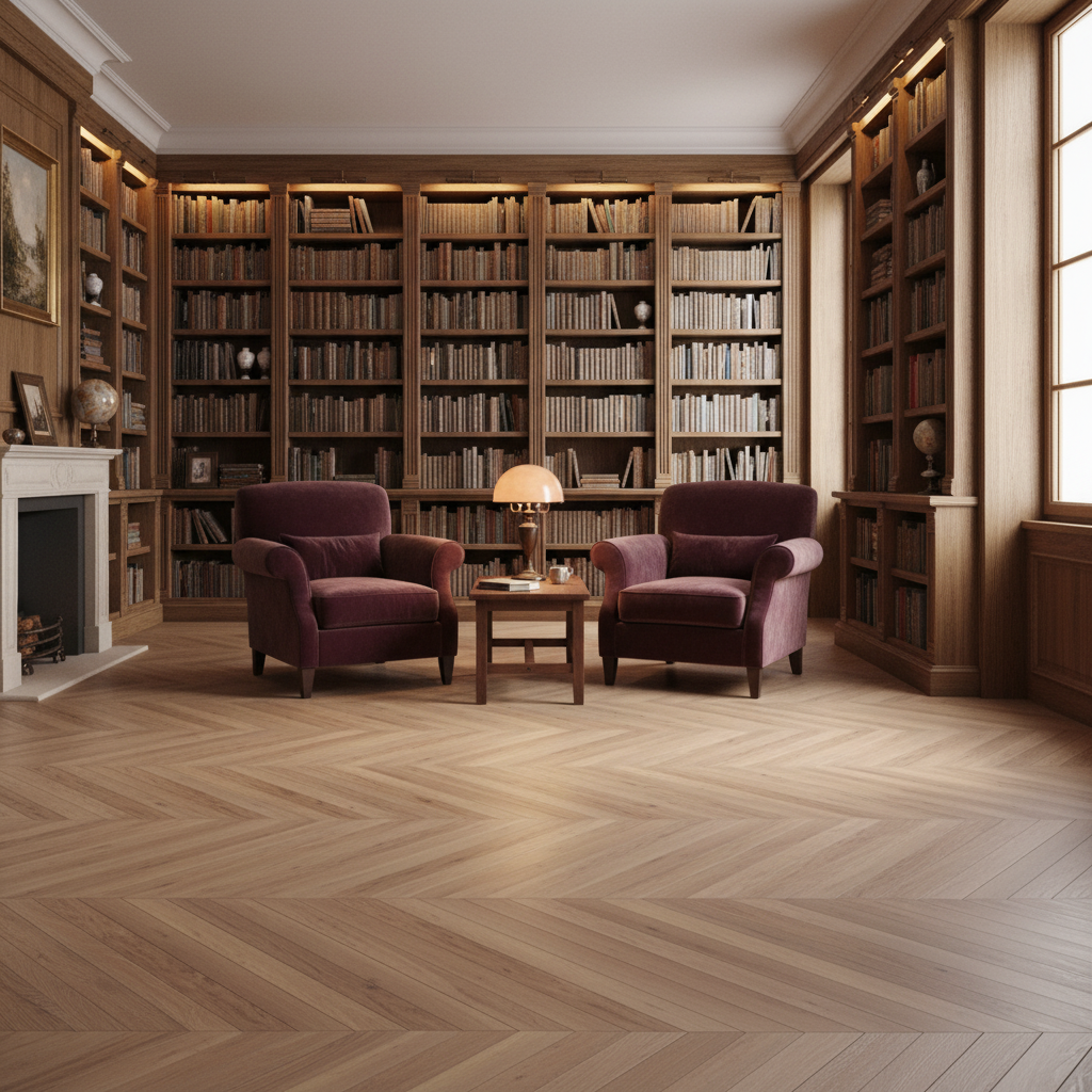 Parquet Contrecollé point de Hongrie Trocadero chêne fumé