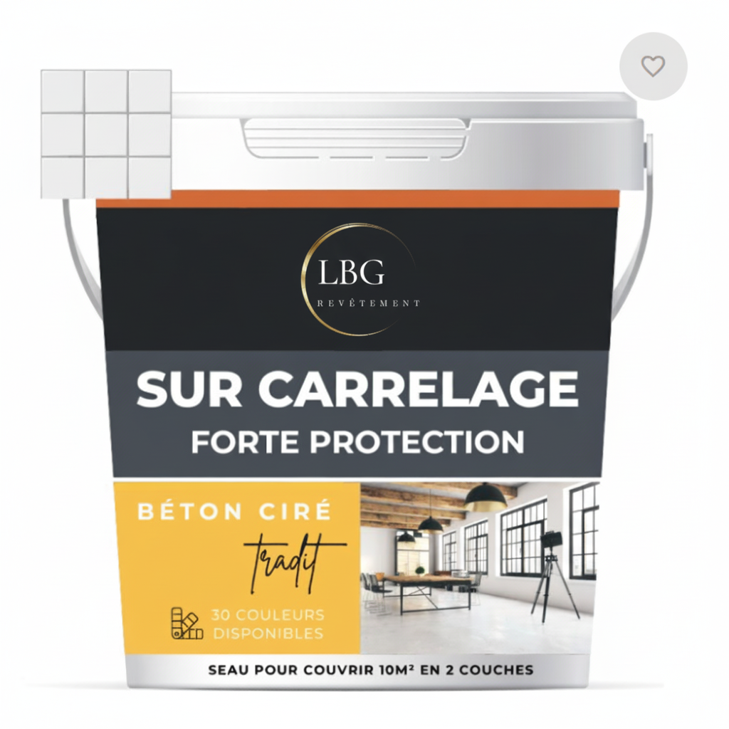 Béton ciré sur carrelage – Kit universel forte protection sol, murs, cuisine et salle de bain 2 couches