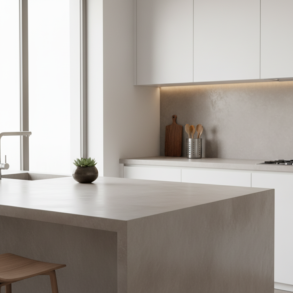 Béton ciré plan de travail – Kit complet cuisine pour crédence et meubles