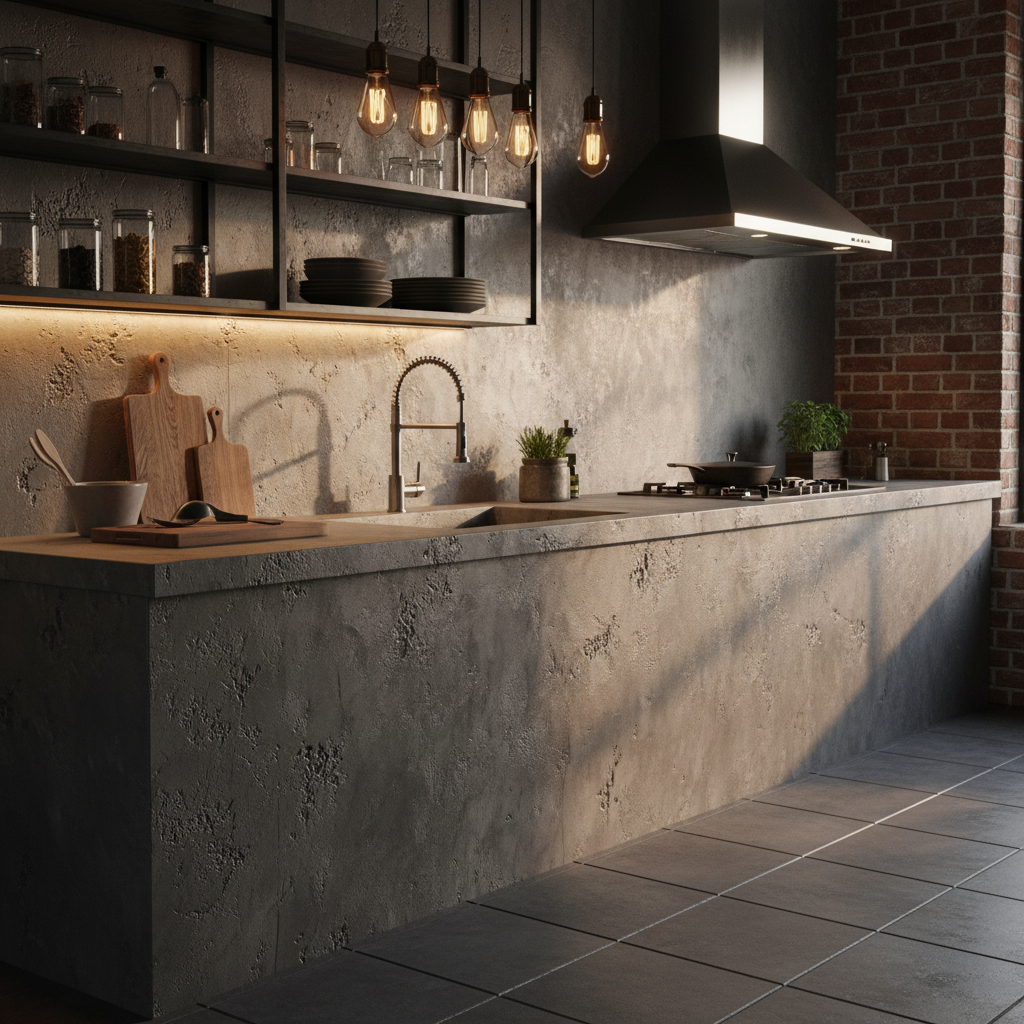 Béton ciré plan de travail – Kit complet cuisine pour crédence et meubles lbgrevetement
