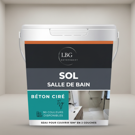 Béton ciré ISY sol salle de bain – Kit complet étanche, facile à poser, finition lisse lbgrevetement