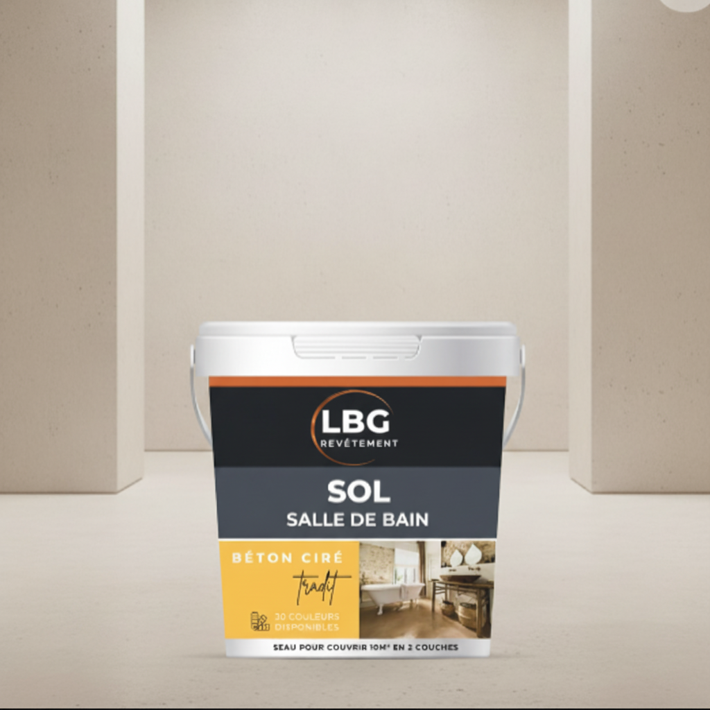 Béton ciré Tradit sol salle de bain – Kit complet étanche, finition nuancée et durable lbgrevetement