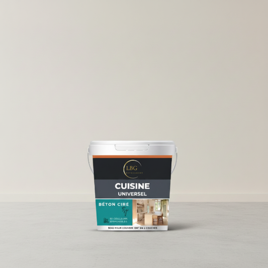 Béton ciré cuisine – Kit universel ISY prêt à l’emploi pour sol, murs, crédence et plan de travail lbgrevetement