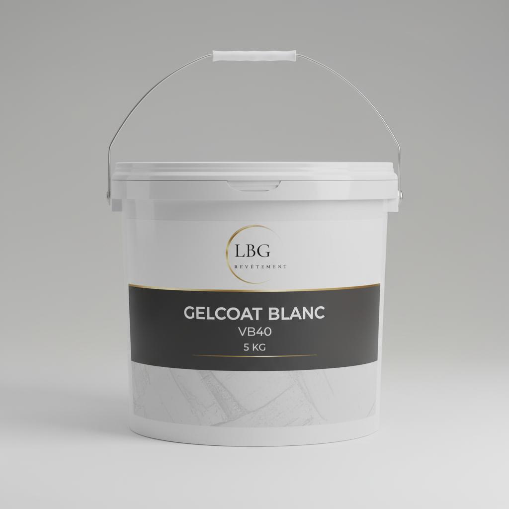 Gelcoat blanc VB40 – Gelcoat polyester de finition brillante pour pièces composites – 5 kg