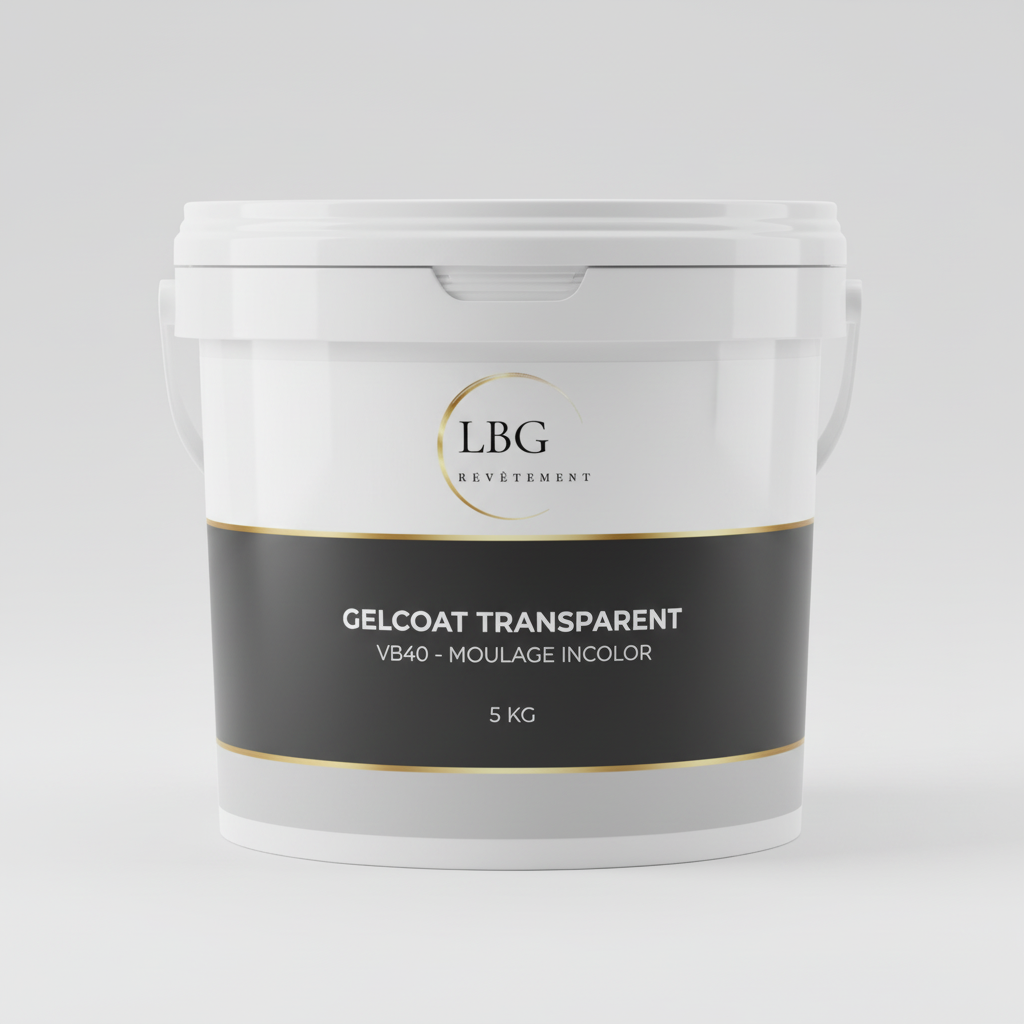 Gelcoat transparent VB40 – Gelcoat polyester incolore pour moulage et finition – 5 kg