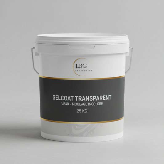 Gelcoat transparent VB40 – Gelcoat polyester incolore pour moulage et finition – 25 kg lbgrevetement