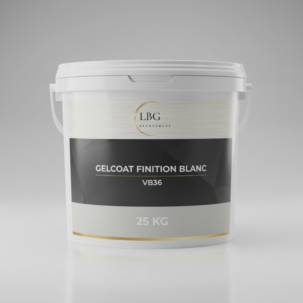 Gelcoat polyester finition blanc brillant VB36 – Haute résistance UV – 25 kg lbgrevetement
