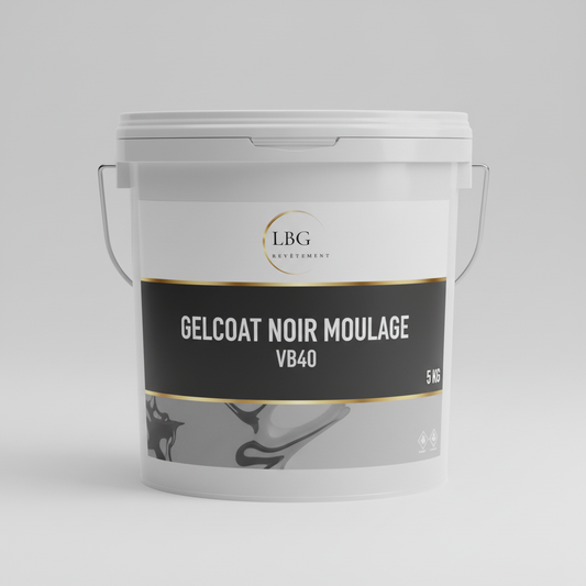 Gelcoat polyester noir moulage VB40 – Finition noire brillante – 5 kg lbgrevetement
