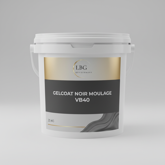 Gelcoat polyester noir moulage VB40 – Finition noire haute performance – 25 kg lbgrevetement