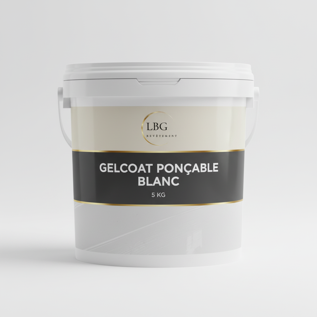 Gelcoat polyester ponçable blanc 5 kg – Gelcoat de finition avant peinture lbgrevetement