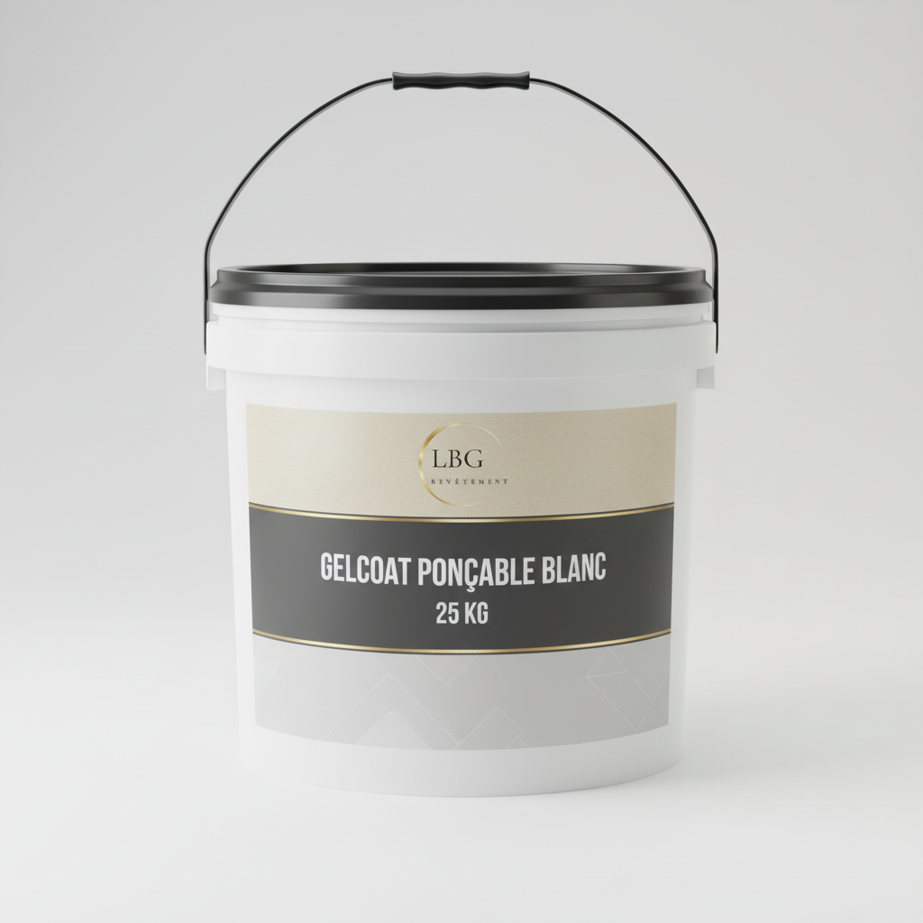 Gelcoat polyester ponçable blanc 25 kg – Gelcoat de finition pour surfaces composites