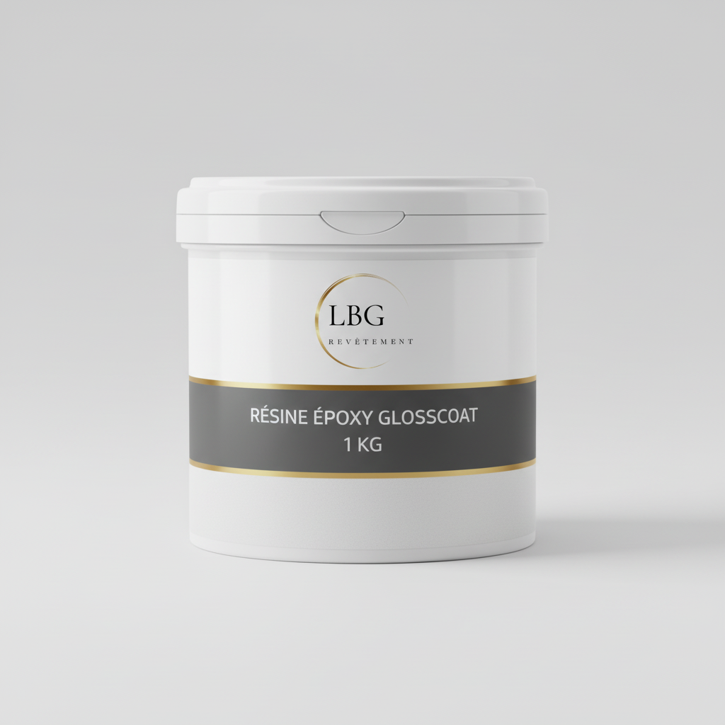 Résine époxy GLOSSCOAT – Résine de finition brillante effet verre 1 kg