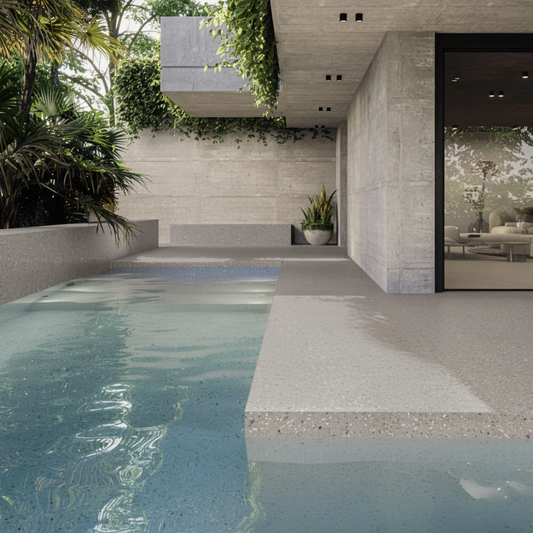 Carrelage sol et mur aspect terrazzo Abyss grey mat 60x120 cm lbgrevetement