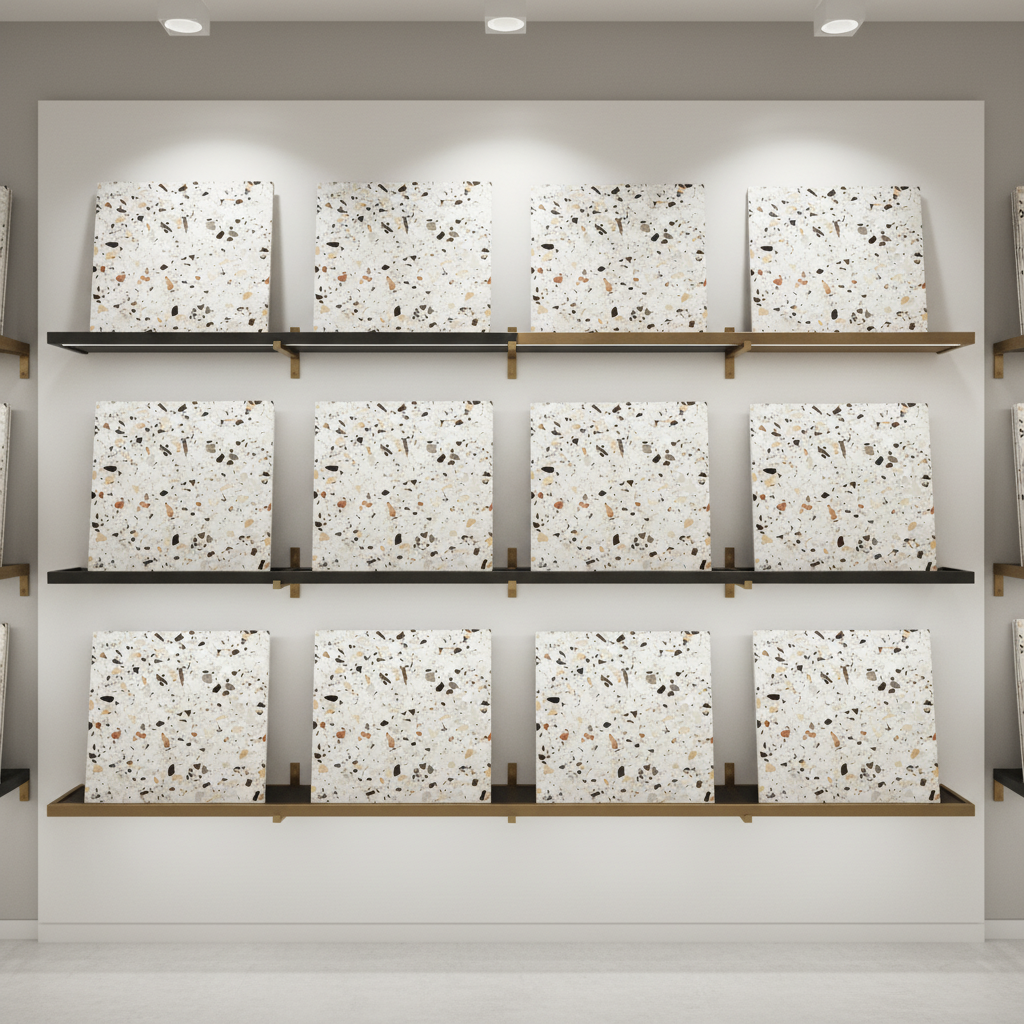 Carrelage aspect terrazzo mur et sol Venice La Fenice mat 60x60 cm