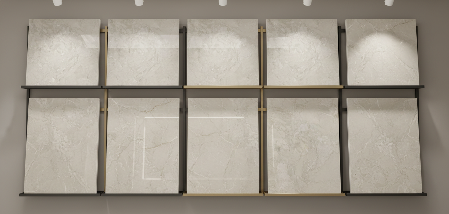 Carrelage sol et mur aspect marbre Kuartz beige poli 60x120 cm