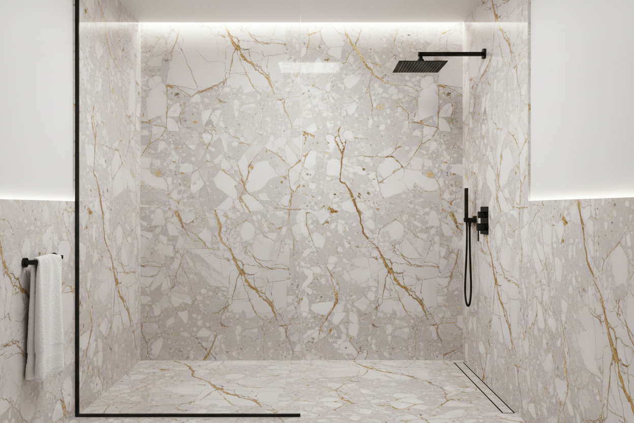 Carrelage aspect marbre Storm Lux White mat 60x120 cm